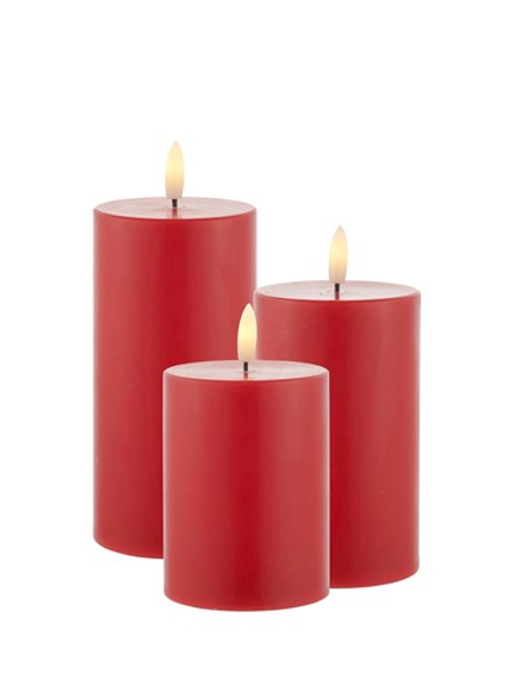 Sille Candle - 3pc set Red