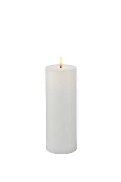 Sille Candle - White  Ø7.5 x H20cm 1LED