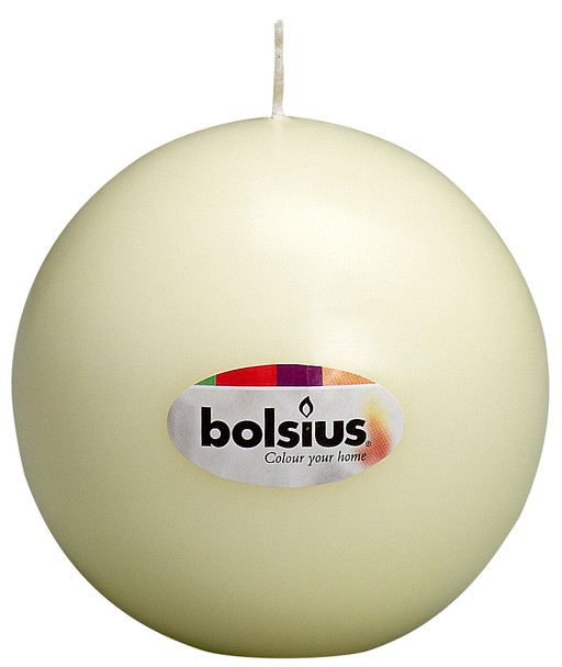 SALE-Classic Ball Candle Ivory - 70Ø 16hr