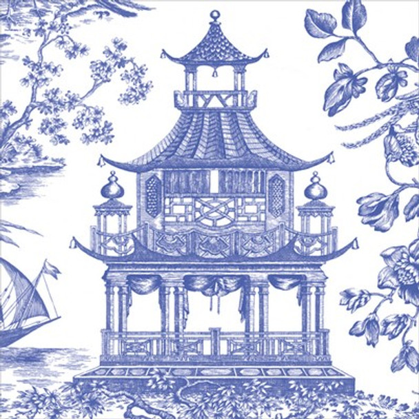 Williamsburg - Chinoiserie Toile Pagoda Blue-Cocktail