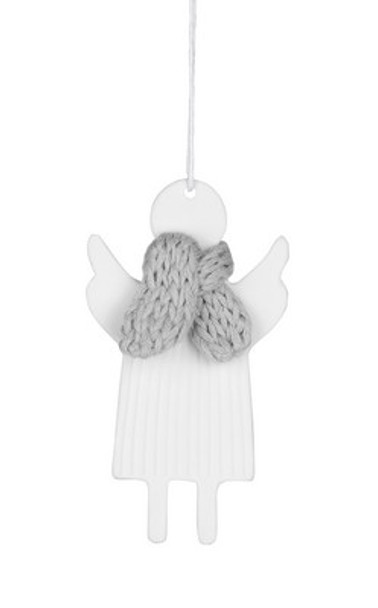 Ornament - Angel w Knitted Scarf (H10xW5.5cm)