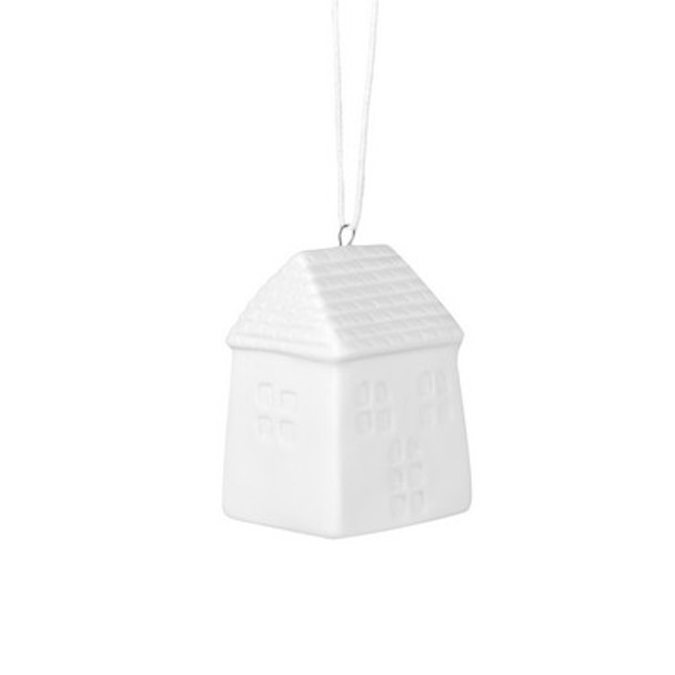 Ornament - Hanging Porcelain 'Abode' (H6xW4.2cm)