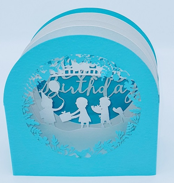 SALE - Pop Up 3-D Happy Birthday Blue