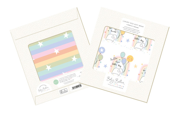 Eco Wrap Pack NB- Elephant & Rainbow Strip Boy