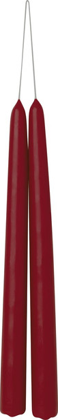 Taper Candle Pairs (Box 6) - Plum Red-H24cm-6hr