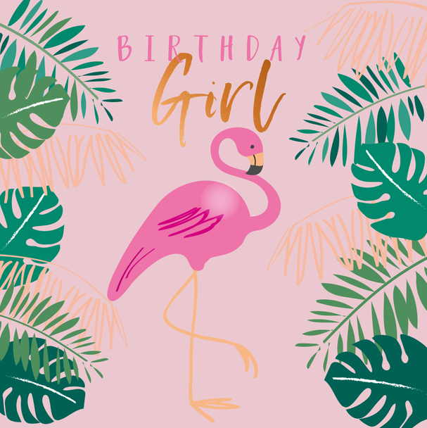 SALE HB- Birthday Girl Flamingo