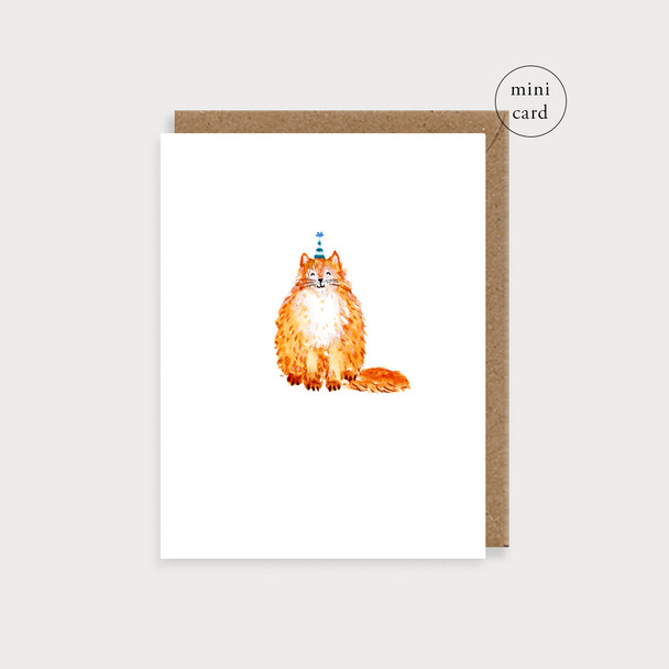 Small Card HB- Cat in Party Hat