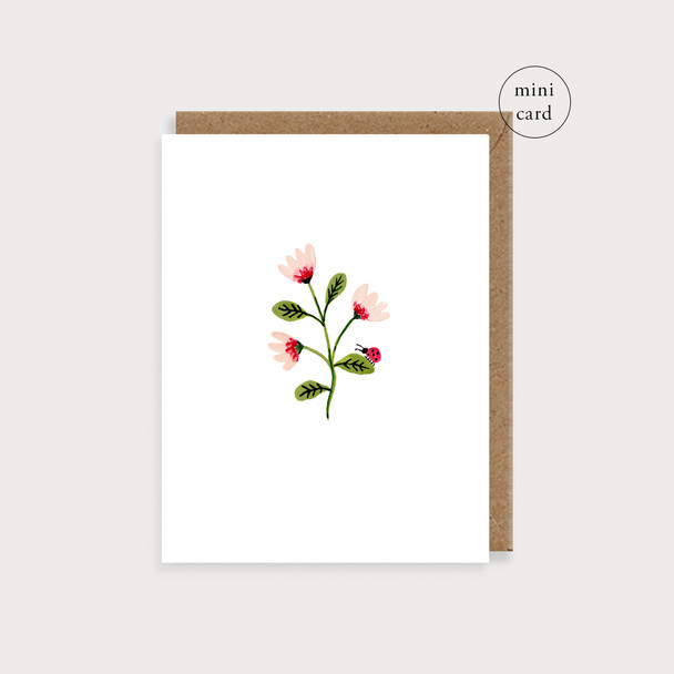 Small Card- Flowers & Ladybird