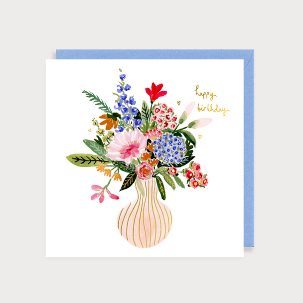 HB- Vase of Flowers (Gold Foil)