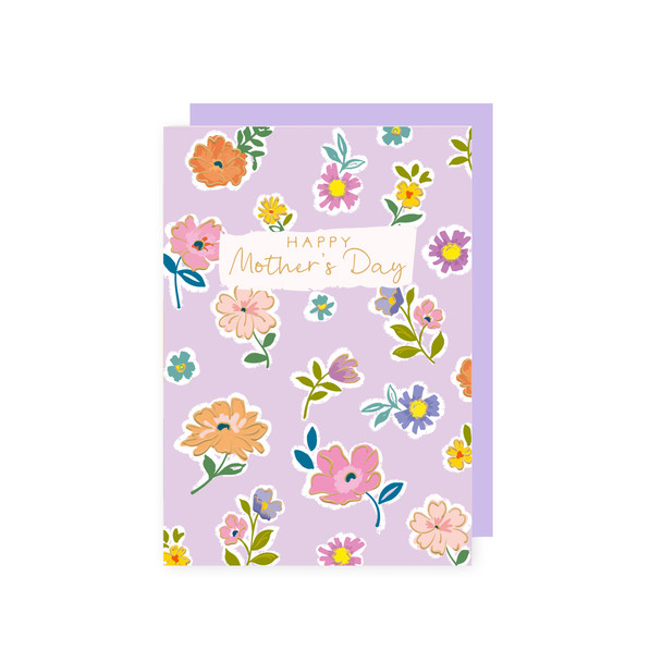 Mother's Day- Flowers Gold Foil