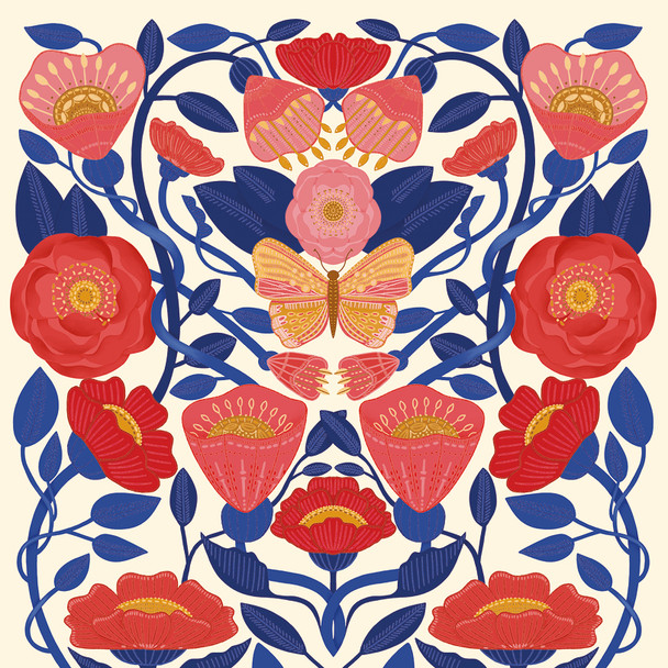 Herbarium- Butterfly & Pink Florals