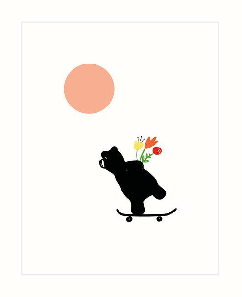 Bear - Bear Skateboarding Flowers