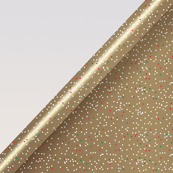 SALE Rollwrap 2mx70cm - Gold Spotty