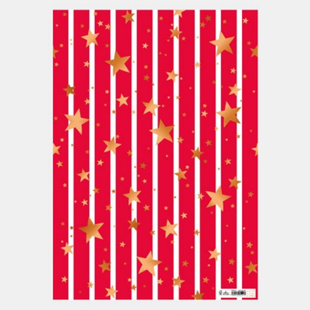 Wrap (Foil Finish) - Red Stars