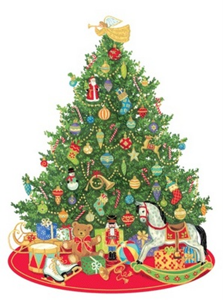 Tag DieCut - Pk4 Oh Christmas Tree