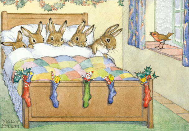 Nostalgia- Five Rabbits Tucked Up Warm