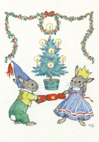 Nostalgia- Two Rabbits Pulling a Cracker