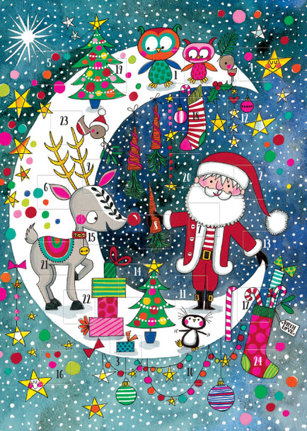 Advent Calendar Card Flitter - Santa Rudolph