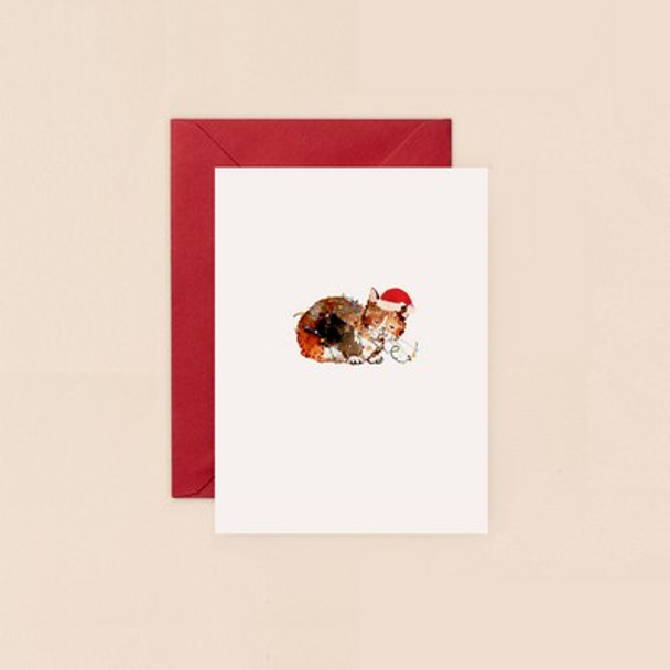 Small Card- Christmas Cat (120x90mm)