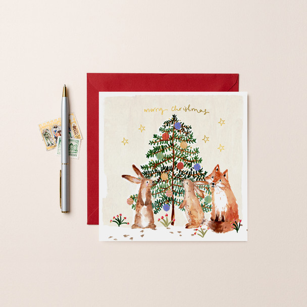 Bunnies and Fox Christmas Tree