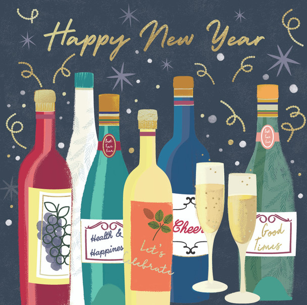 Happy New Year Bottles