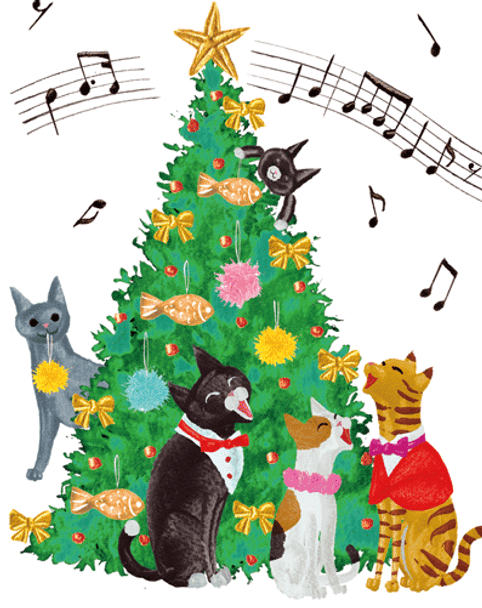 Box 16 - Masaki Ryo Cats & Christmas Tree 