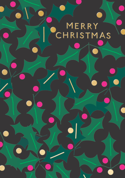  Merry Christmas Festive Holly (153x108mm)