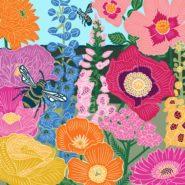 Kate Heiss - Bees Hollyhocks