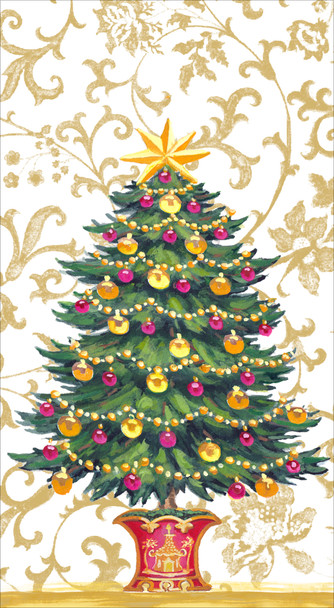 Guest Towel- Gilded Tree Ivory Gold Pkt15
