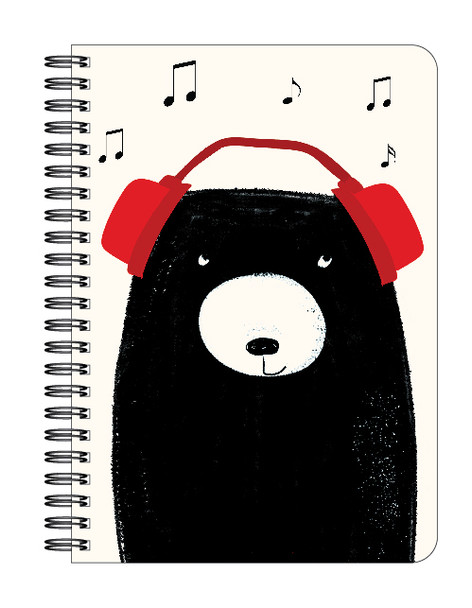 Notebook A4 Wiro Hardback 160Pg Lined - Bear 210x197mm
