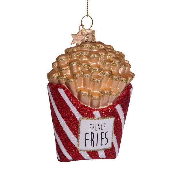 Ornament Glass Glitter French Fries H11cm