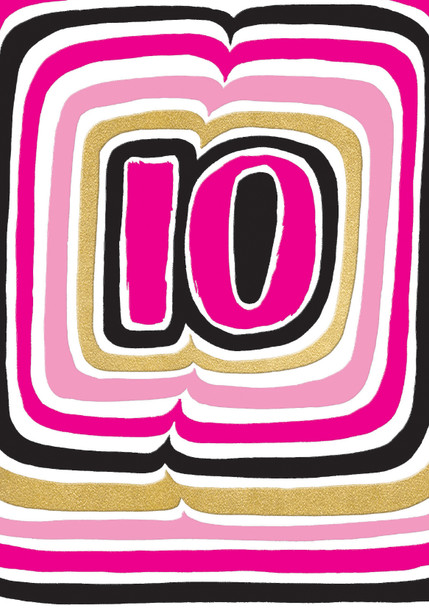 HB- 10th Birthday Girl (Gold Foil and Embossed)