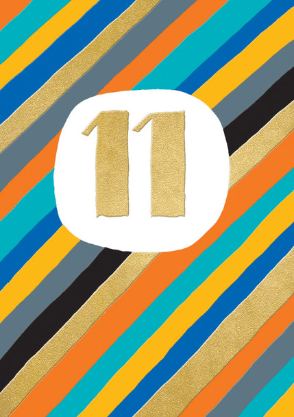 HB- 11th Birthday Boy (Gold Foil, Embossed)