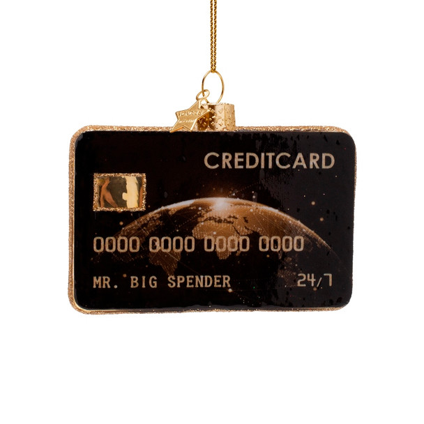 Ornament Glass Credit Card H7cm