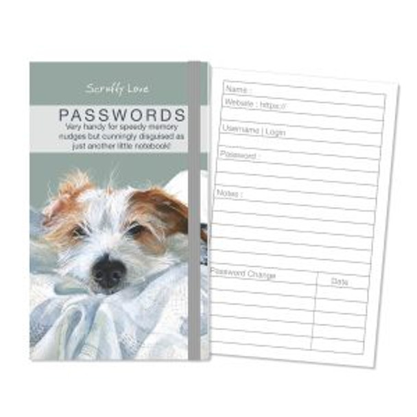 Password Notebook - Scruffy Love (16x10.5x0.5cm)
