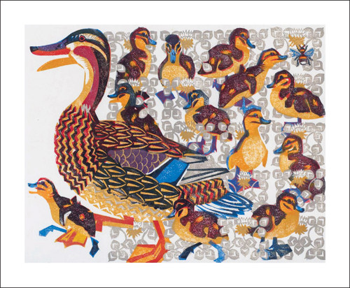 Matt Underwood- A Dozen Ducklings Woodblock print