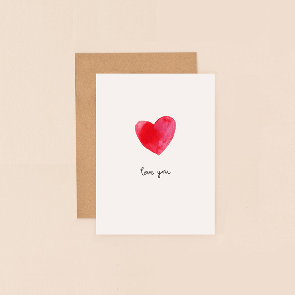 Valentine - Small Card Heart Love You (120x90mm)