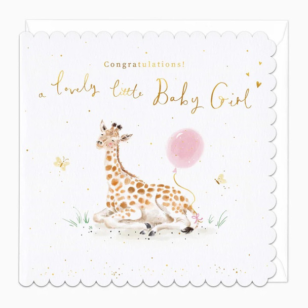 Scalloped NB- Giraffe Baby Girl (unbagged)