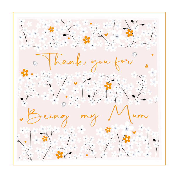 Mother's Day w Crystals- Thank you for being my Mum