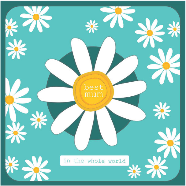 Mother's Day- Best Mum In The Worls Daisies (Die-cut)