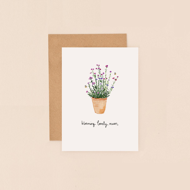 Mother's Day- Small Card Blooming Lovely Mum (120x90mm)