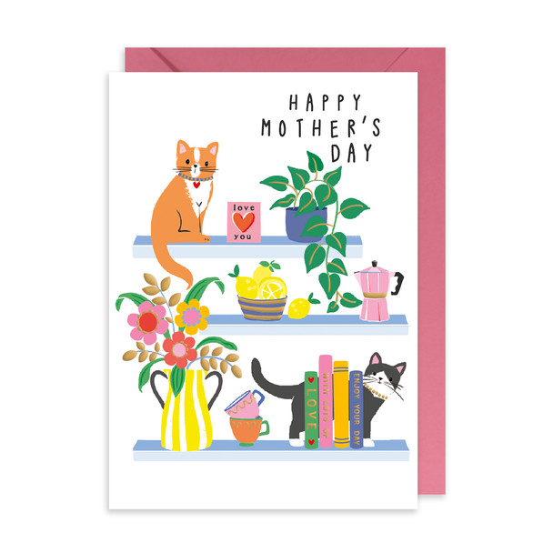 Mother's Day- Cats On Shelf
