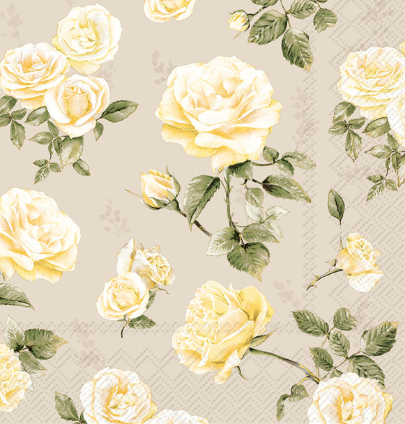 Beth Yellow Roses - Linen