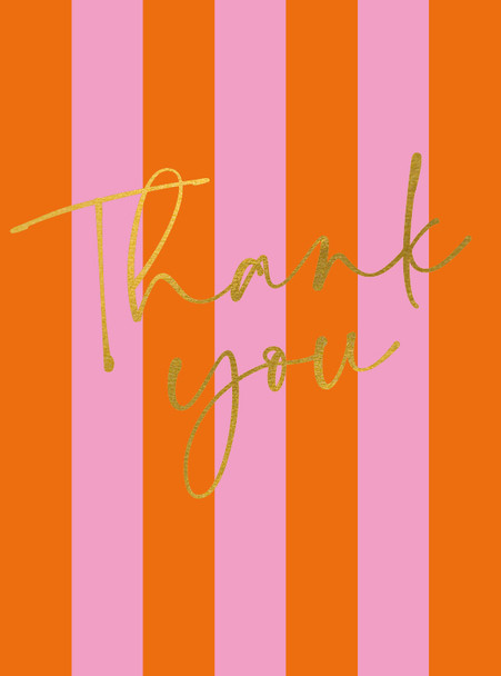 Notecards (Pk6) TY- Thank You Pink Stripe
