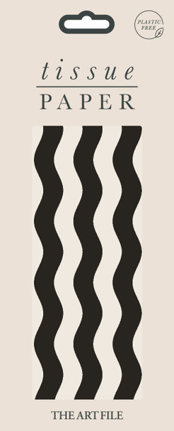 Tissue Paper (4 Sheet) - Black Waves