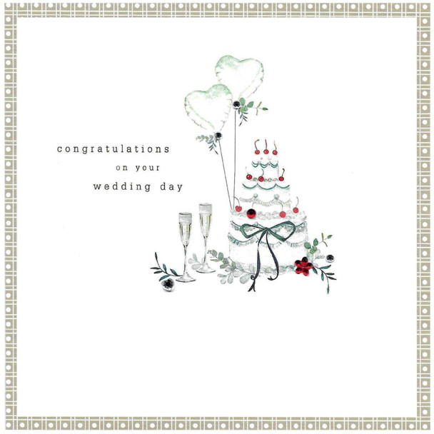 WD- On Your Wedding Day Cake Flutes