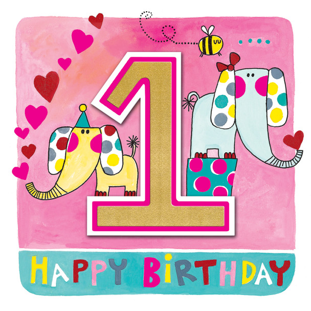 3D Attachment HB- 1st Girl Elephants (Gold Foiling)