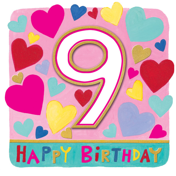 3D Attachment HB- 9th Girl Hearts (Gold Foiling)