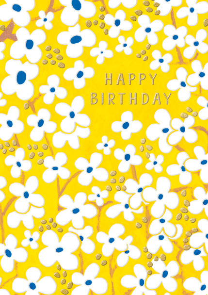 HB- Flowers On Yellow (Gold Foiling,Emboss)