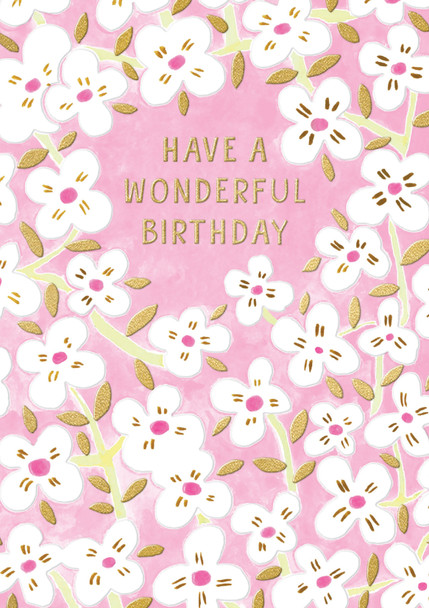 HB- Birthday Pink Blossom (Gold Foiling,Emboss)